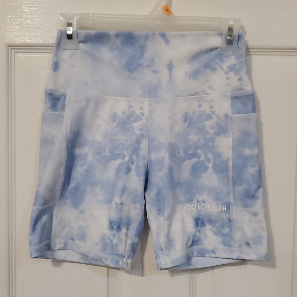 Elevated Faith Women's Blue Tie-Dye Athletic Shorts